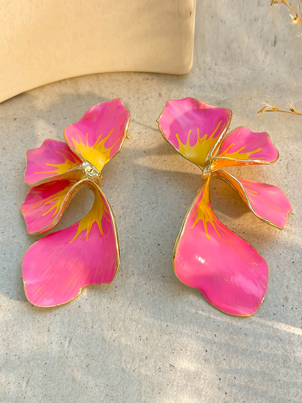 Boucles d'oreilles pendantes en forme de fleur