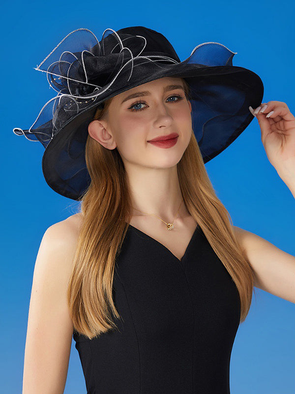 Chapeau de soleil transparent en forme de fleur, à empiècements