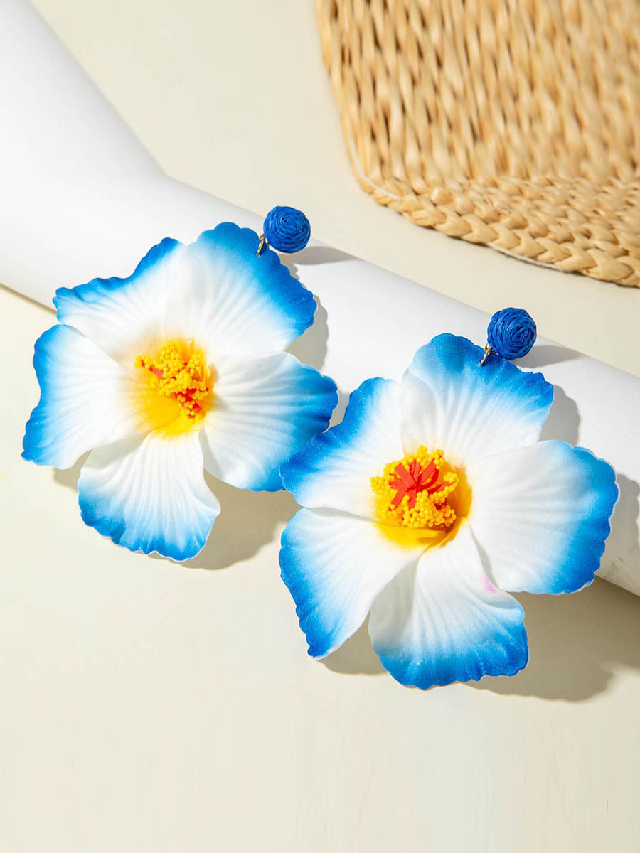 Boucles d'oreilles pendantes en forme de fleur