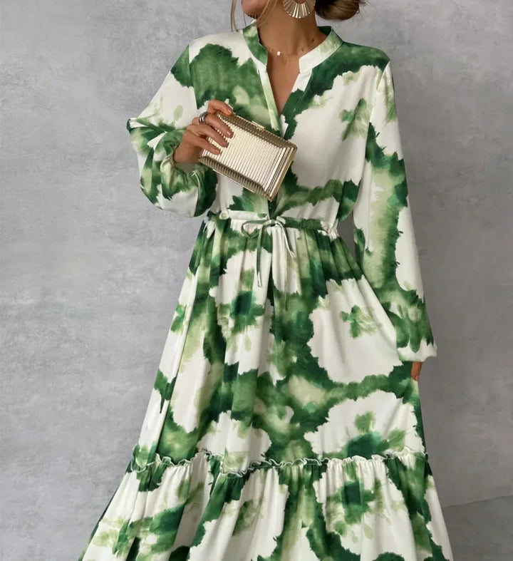 Cerena – Robe maxi élégante à manches longues