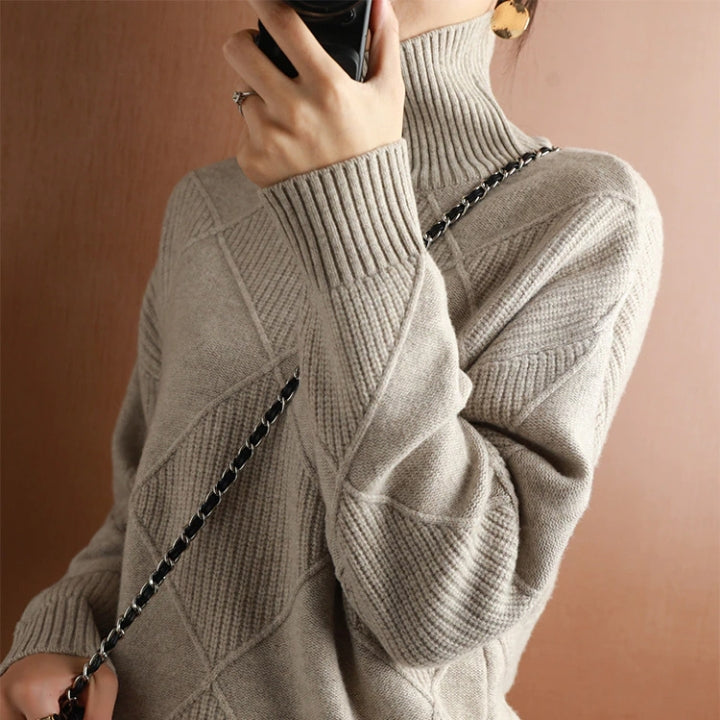 Pull col roulé femme tricoté | Oversize & Doux