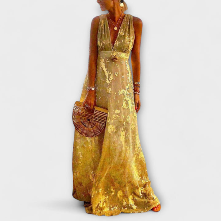 Almera – Robe maxi légère avec des reflets dorés