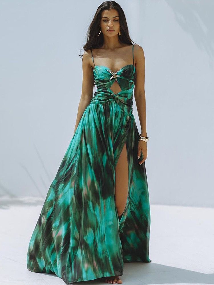 Neris | Robe Maxi Avec Découpe Et Détail Étoile de Mer