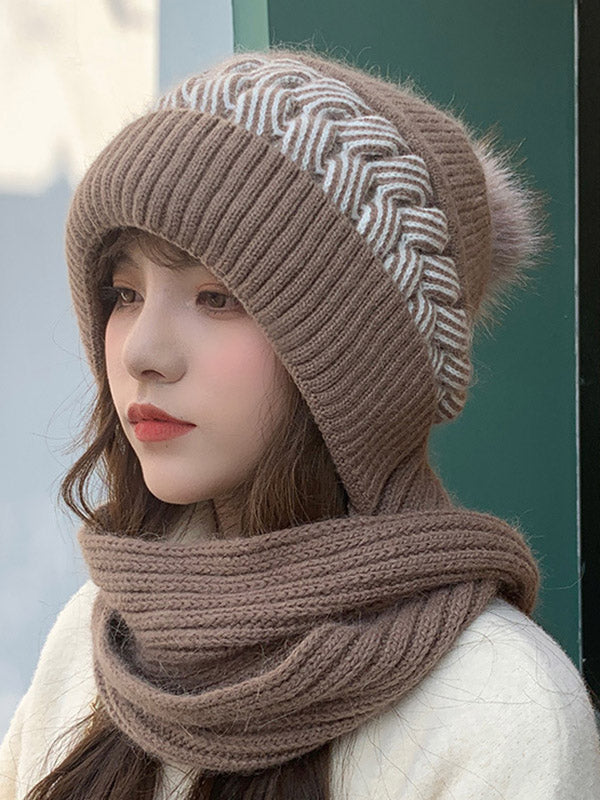 Ensemble écharpe et bonnet en jacquard, 7 coloris