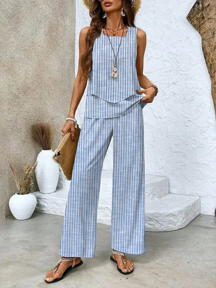 MARGA - ENSEMBLE TOP ET PANTALON PALAZZO
