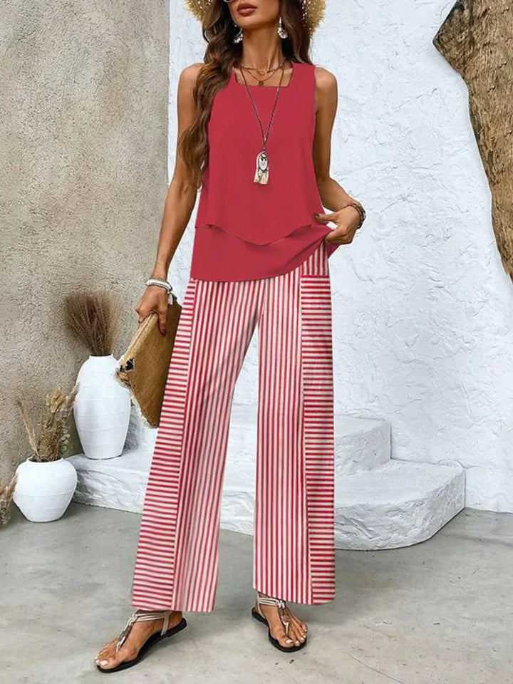 MARGA - ENSEMBLE TOP ET PANTALON PALAZZO