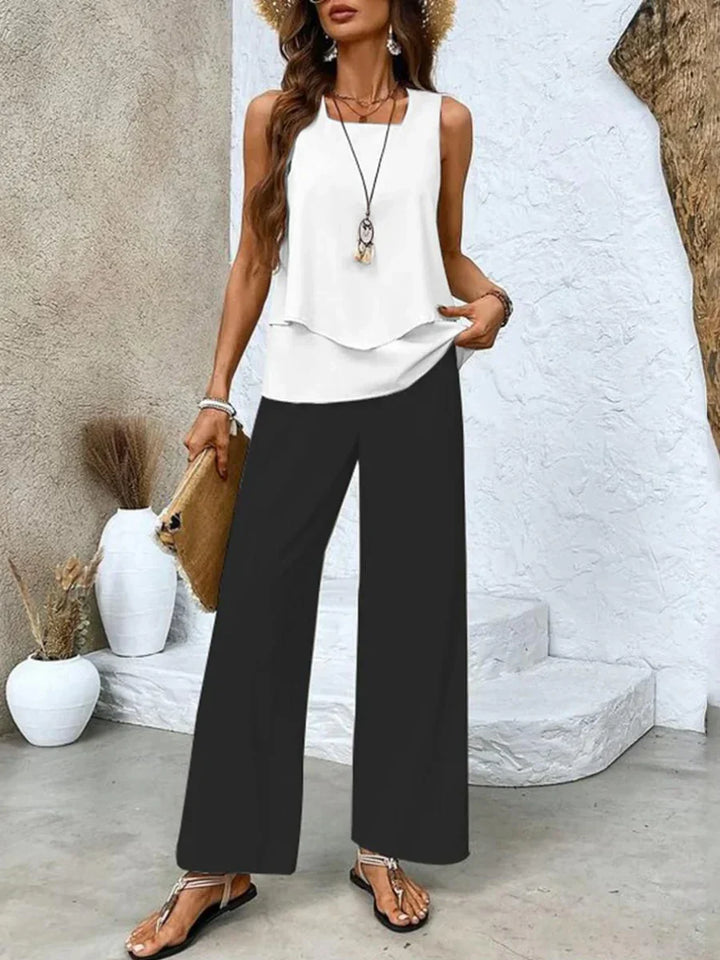 MARGA - ENSEMBLE TOP ET PANTALON PALAZZO