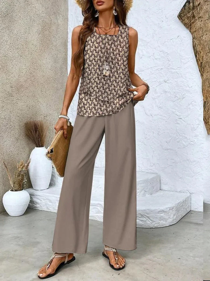 MARGA - ENSEMBLE TOP ET PANTALON PALAZZO