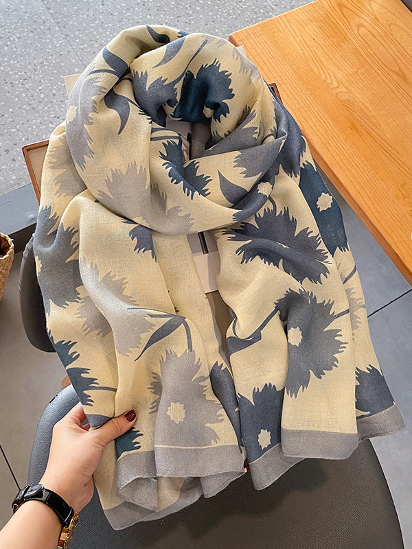 Écharpe vintage, à imprimé floral