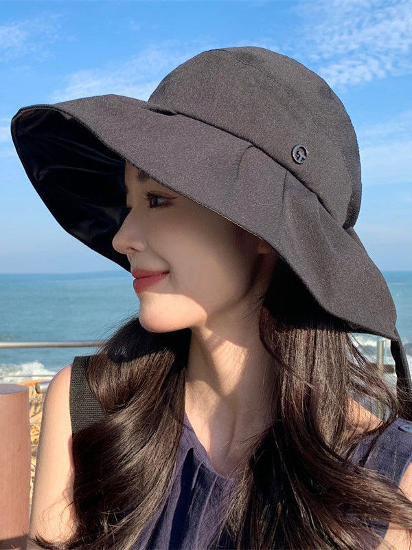 Chapeau pliable anti-UV à larges bords