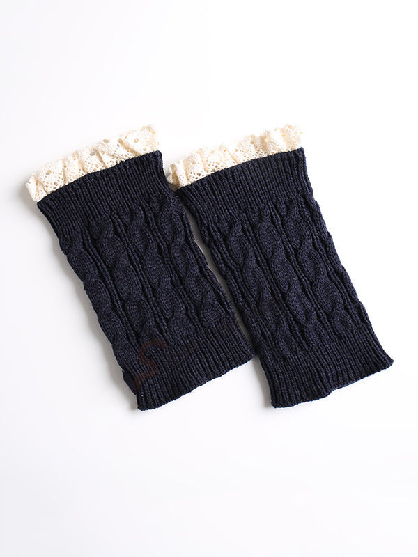 Jambières chaudes ajourées en jacquard