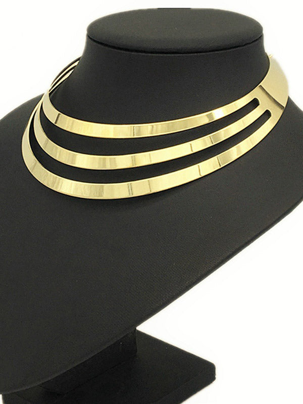 Collier géométrique ajouré à chaîne