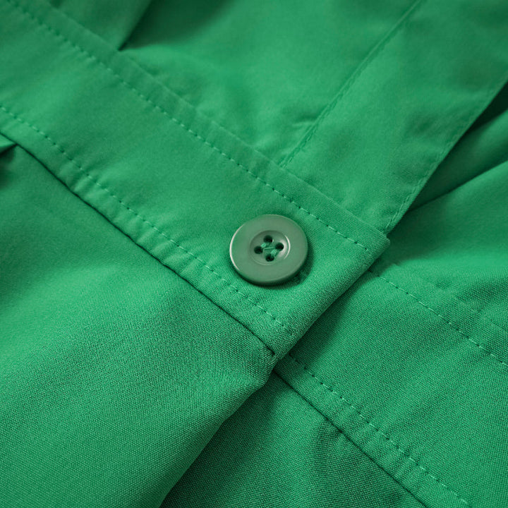 Robe mi-longue sans manches, à col revers, couleur unie