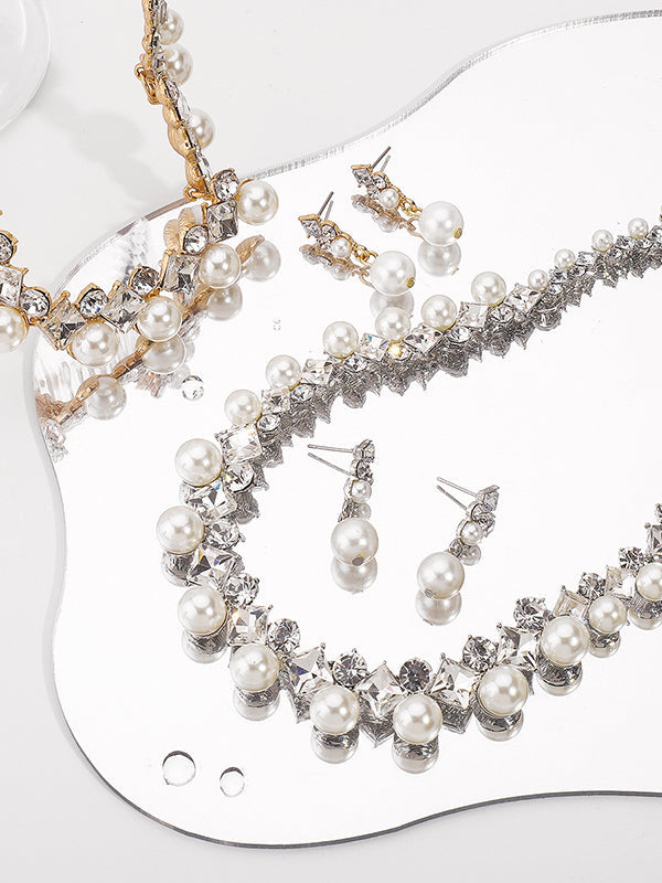 Parure collier et boucles d'oreilles géométrique