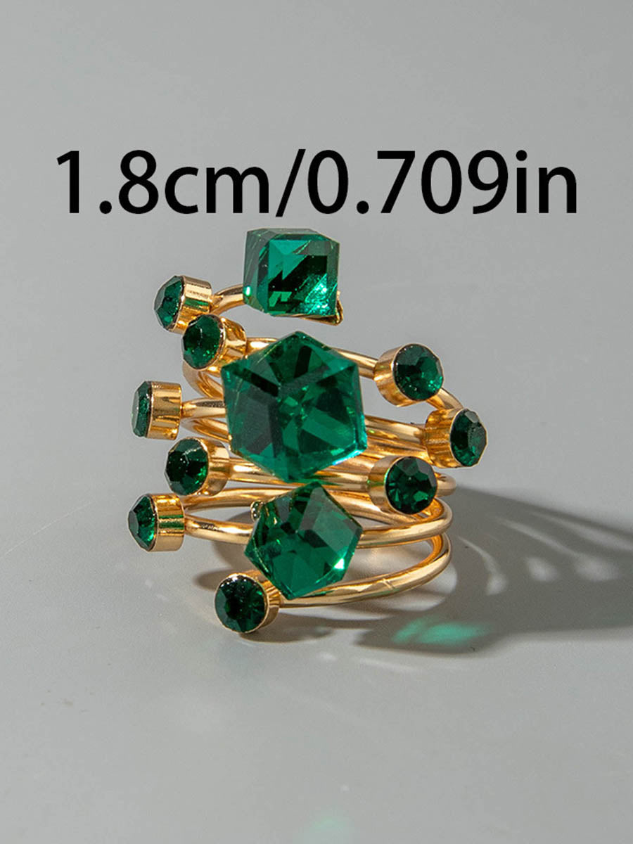 Bague géométrique à strass
