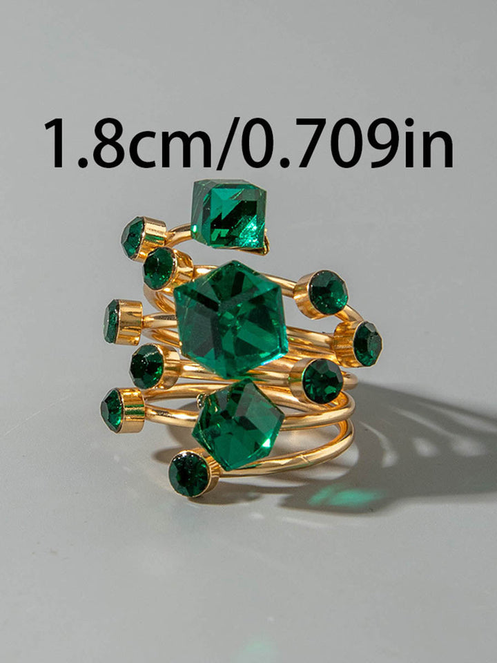 Bague géométrique à strass