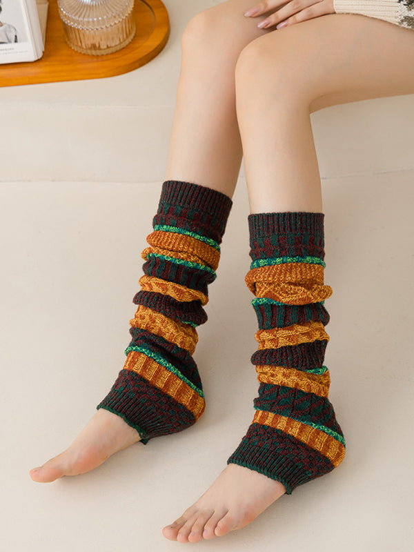 Jambières décontractées chaudes couleur contrastée