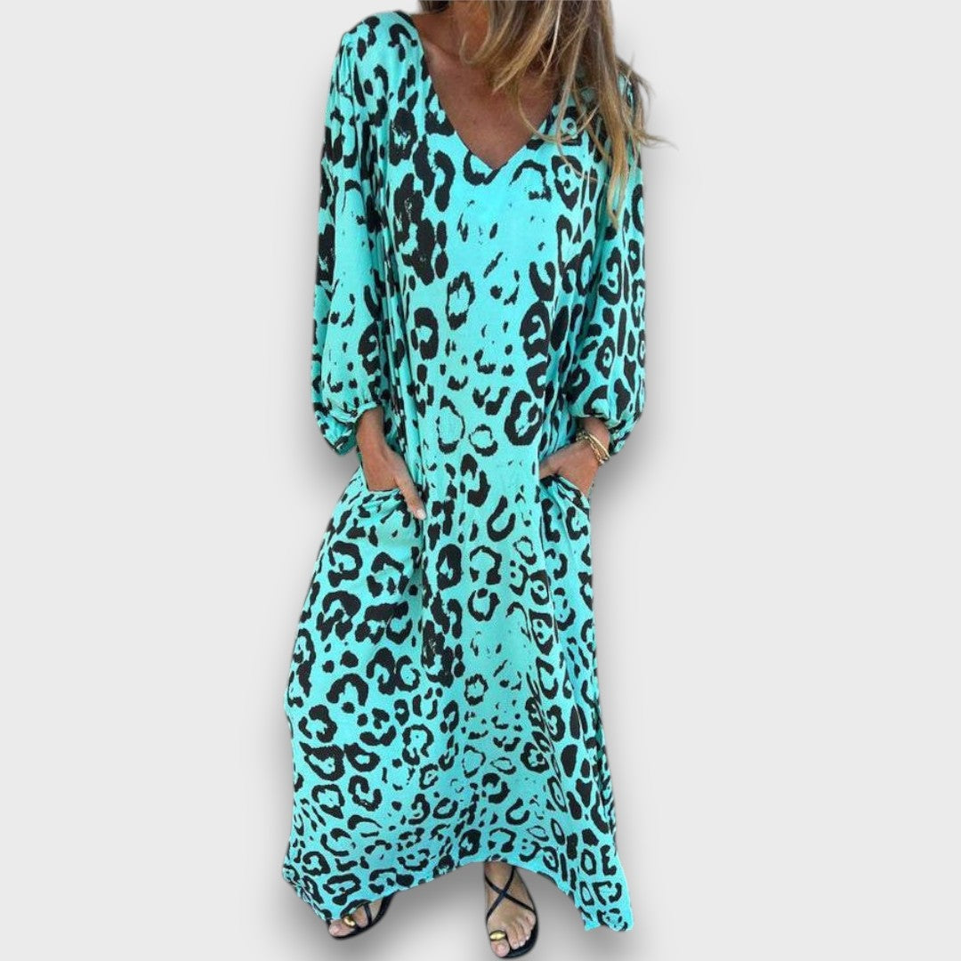 Abril – Robe maxi avec imprimé animal