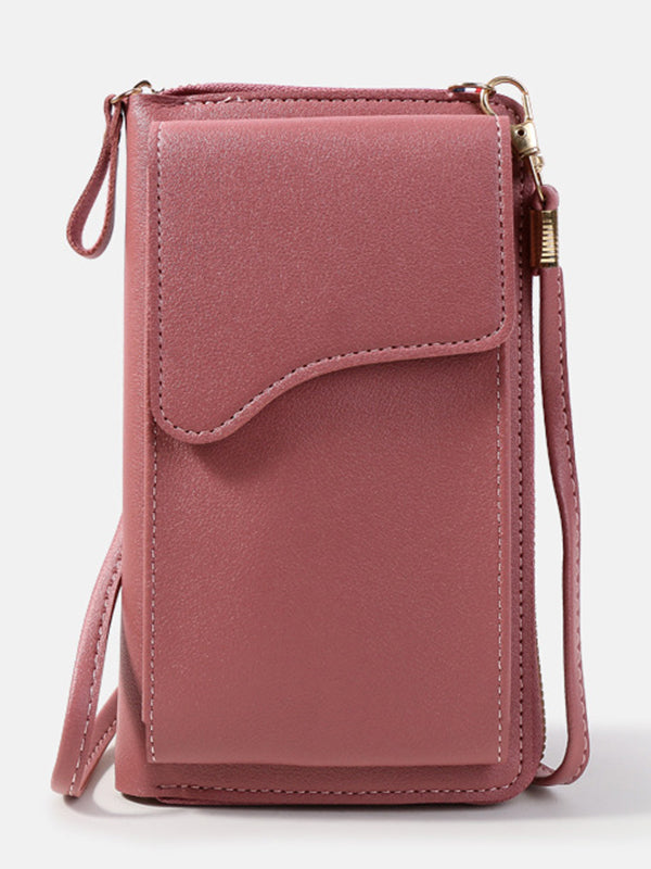 Sac à bandoulière simple en PU de couleur unie