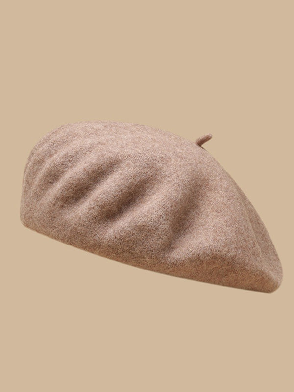 Béret rétro artistique, couleur unie