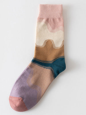 Chaussettes chaudes couleur contrastée