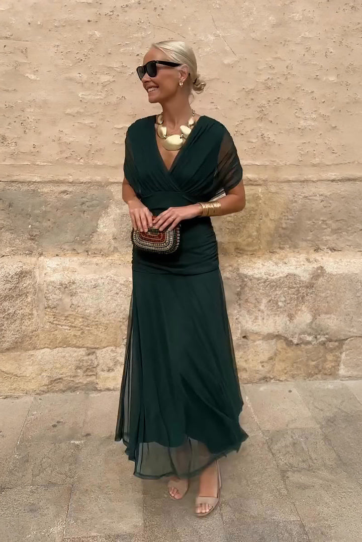 Louise | Robe maxi élégante pour les fêtes avec décolleté en V