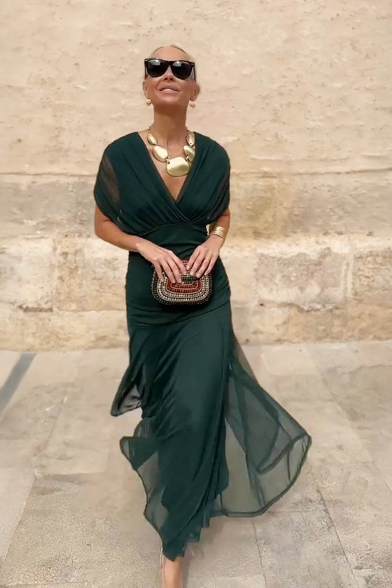 Louise | Robe maxi élégante pour les fêtes avec décolleté en V