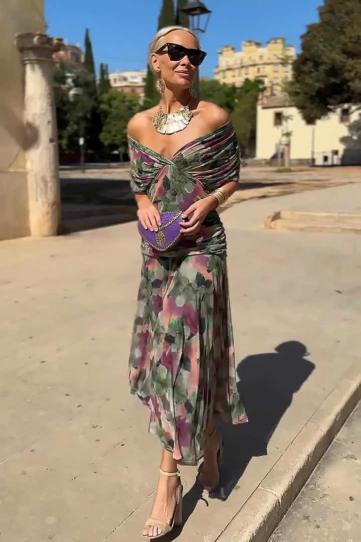 Louise | Robe maxi élégante pour les fêtes avec décolleté en V