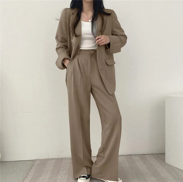 Costume Pantalon Femme Coupe Loose Blazer Baggy