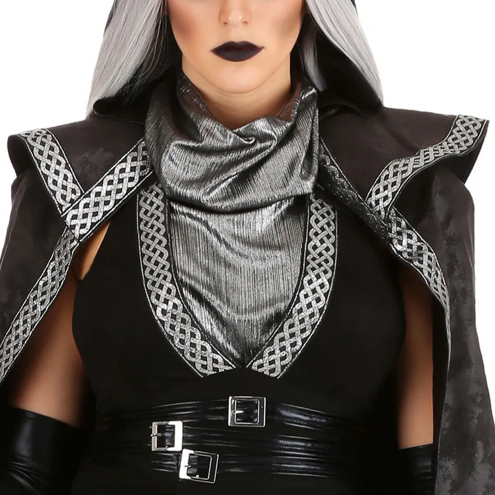 Costume d'Halloween Femme Sorcière avec Capuche | Cape & Body Cintré
