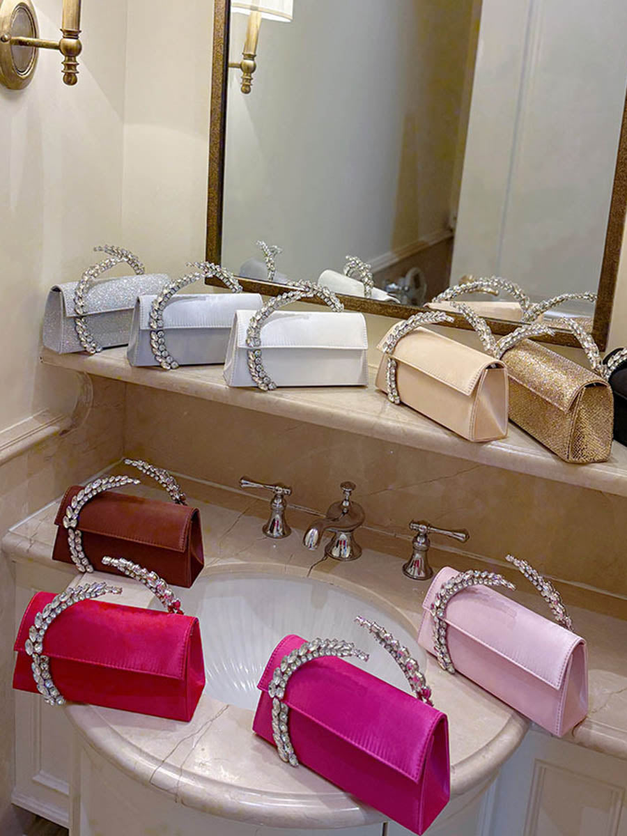 Sac à main géométrique à strass