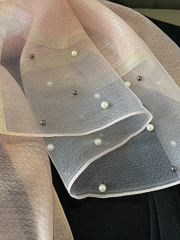Écharpe perlée transparente anti-UV