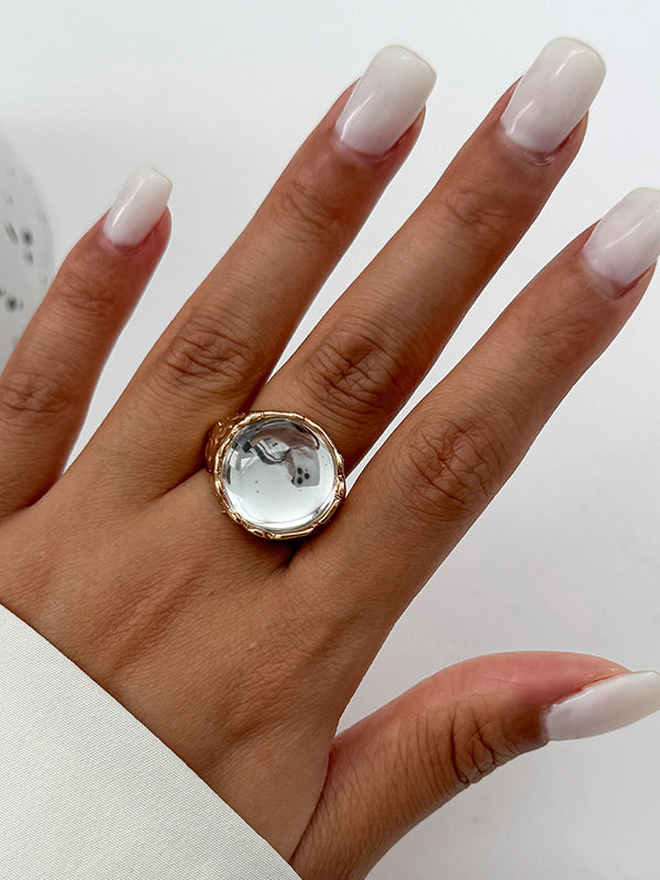 Bague géométrique à strass