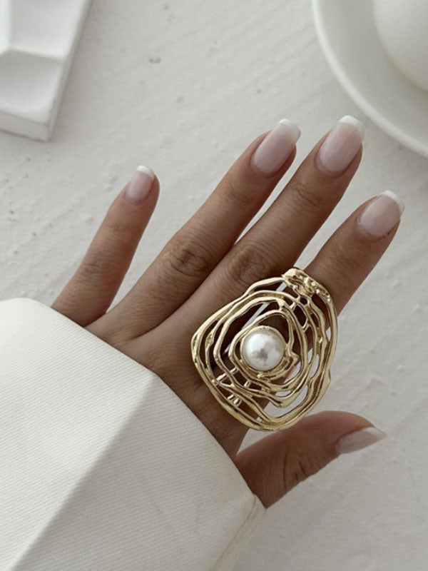 Bague géométrique ajourée