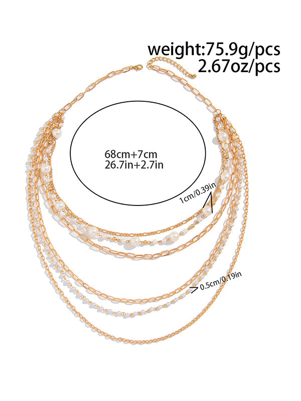 Collier géométrique superposé normcore
