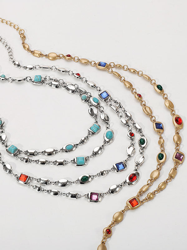 Collier géométrique à double rang