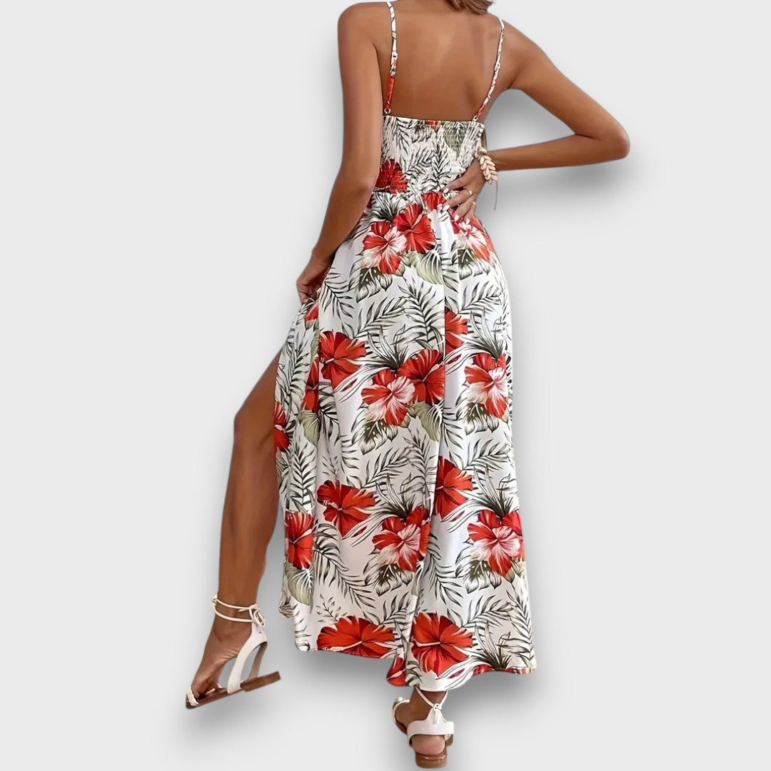 Caliora – Robe maxi avec imprimé tropical