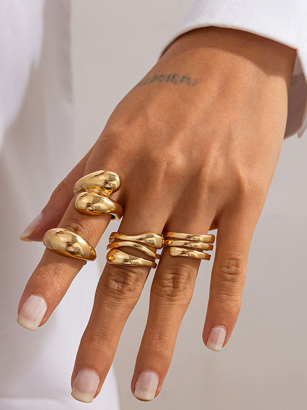 Bague géométrique couleur unie