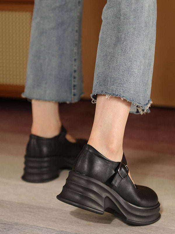 Chaussures à plateforme Mary Janes avec boucle de ceinture