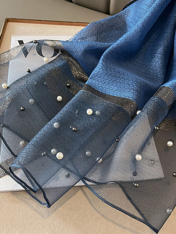 Écharpe perlée transparente anti-UV