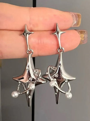 Boucles d'oreilles pendantes géométriques normcore, en forme d'étoile