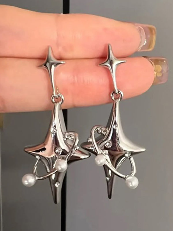Boucles d'oreilles pendantes géométriques normcore, en forme d'étoile