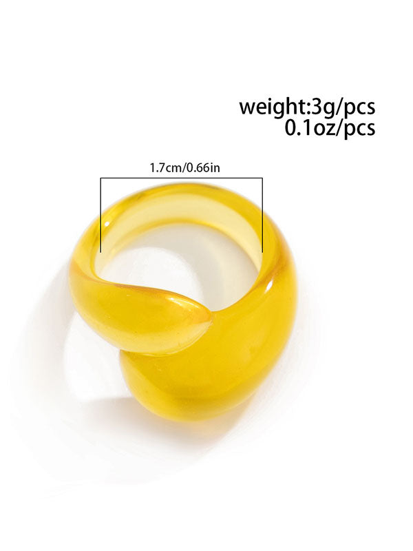 Bague géométrique couleur unie