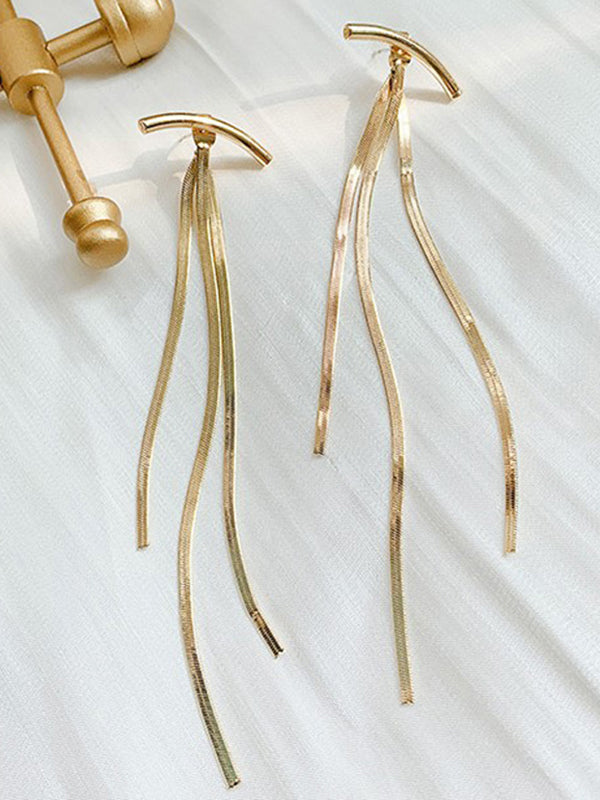 Boucles d'oreilles pendantes géométriques à pompons