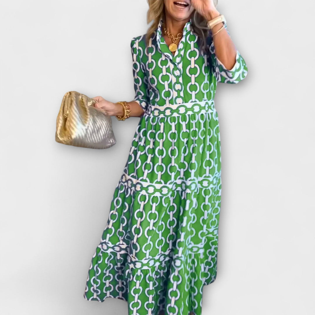 Loradia – Robe midi avec imprimé chaîne