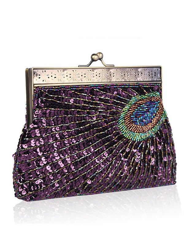 Sac à main de maquillage à paillettes géométriques urbaines 4 couleurs