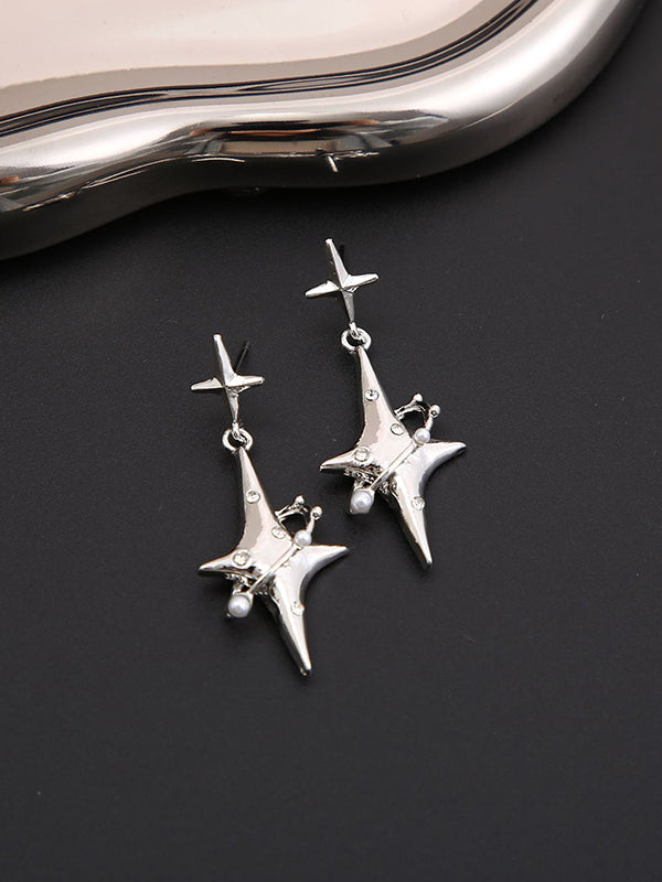 Boucles d'oreilles pendantes géométriques normcore, en forme d'étoile