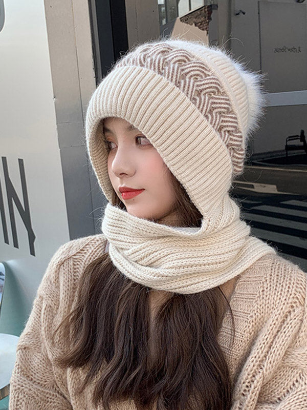 Ensemble écharpe et bonnet en jacquard, 7 coloris