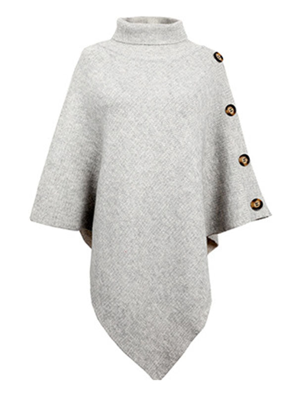 Cape pull décontractée à col haut, 7 couleurs