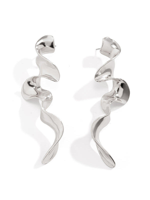 Boucles d'oreilles pendantes géométriques couleur unie